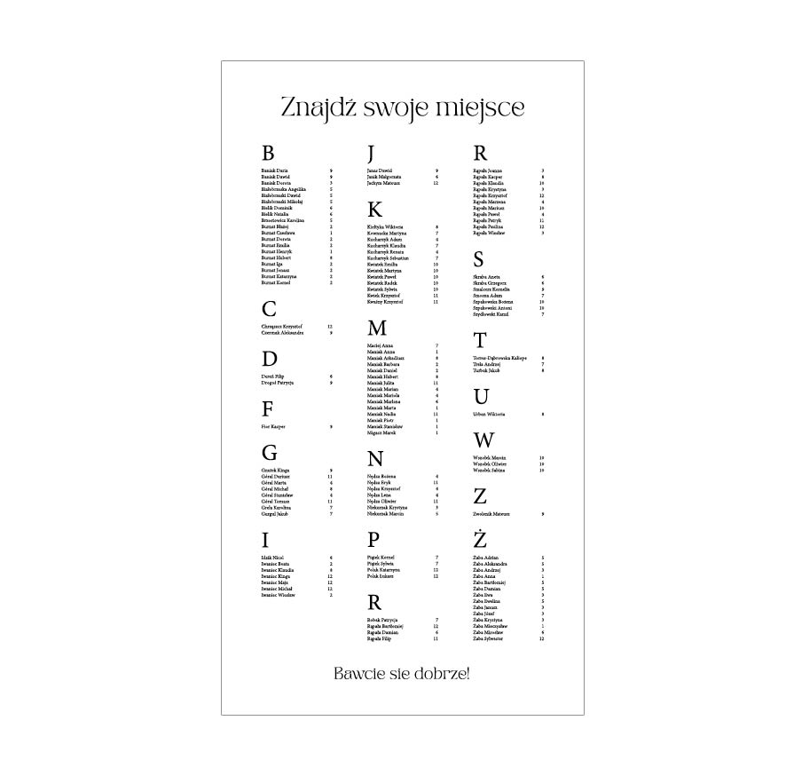 Tablica z planem stołów 110x60 cm - obrazek 2