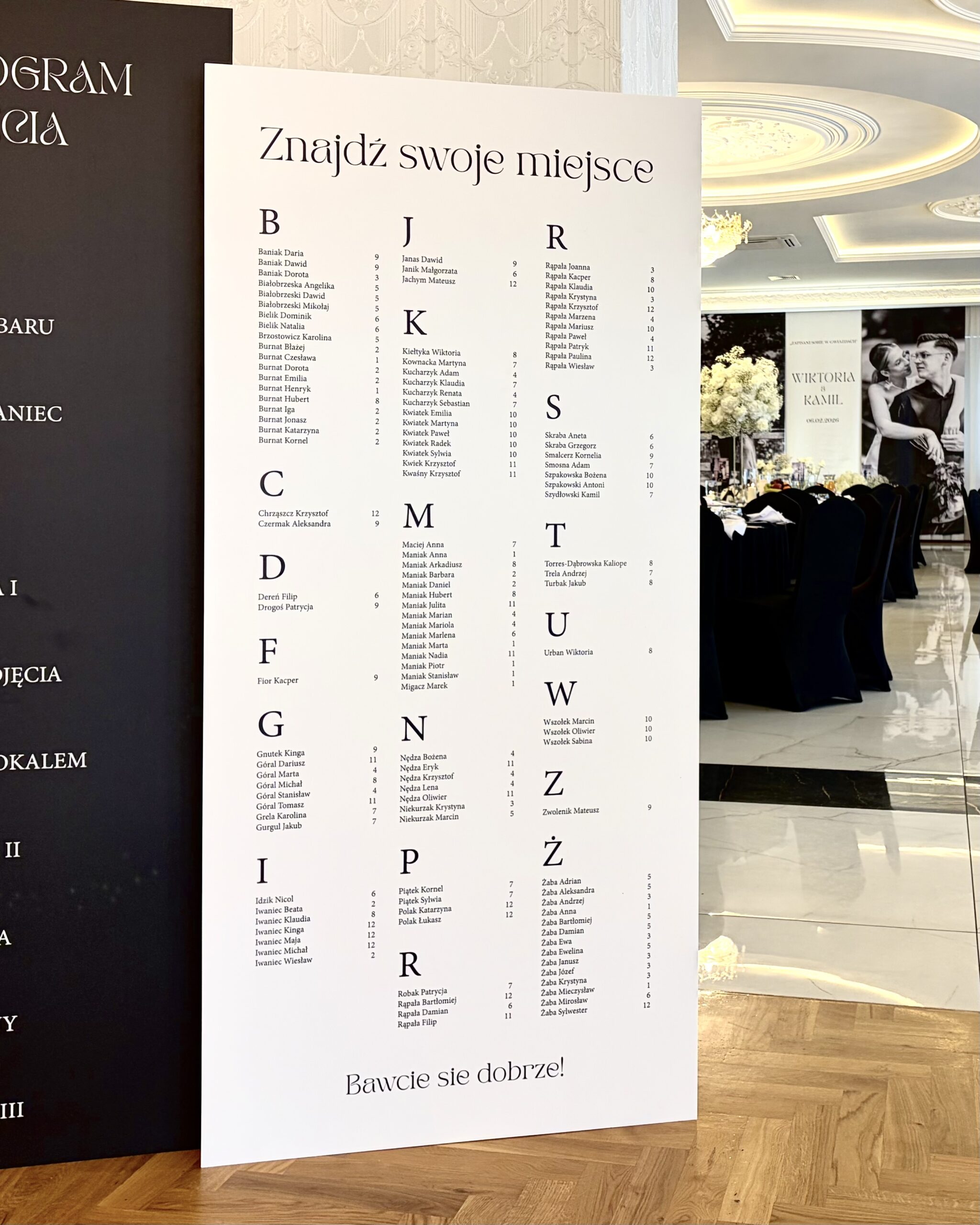 plan stołów alfabetyczny