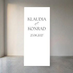 Ścianka BRIDGET z napisem 220x90 cm ze stojakiem