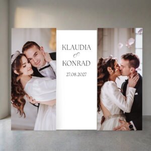 Zestaw ścianka ELEANOR - 2 szt. zdjęć i tablica powitalna + stojaki